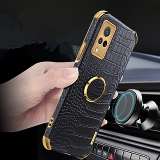 ภาพขนาดย่อของภาพหน้าปกสินค้าVIVO V21 5G Case เคส Finger Ring Stand Vehicle Magnetic Features Phone Case เคสโทรศัพท High Quality Leather Protective Back Cover จากร้าน chuang168.th บน Shopee ภาพที่ 3