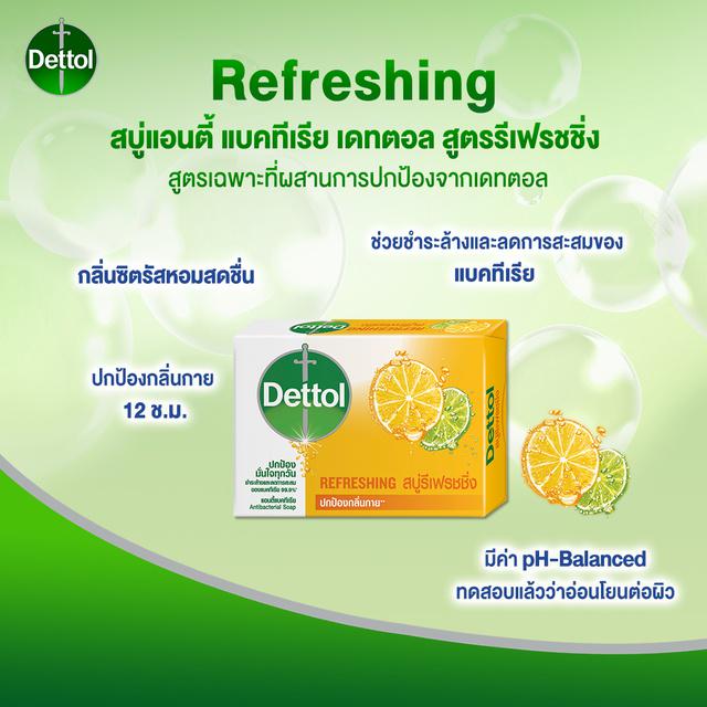 dettol-เดทตอล-สบู่เดทตอล-สบู่อาบน้ํา-สูตรรีเฟรชชิ่ง-60-กรัมx8