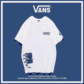 【ใหม่】Vans เสื้อยืดแขนสั้นลําลอง ผ้าฝ้าย พิมพ์ลาย แฟชั่นฤดูใบไม้ผลิ และฤดูร้อน สําหรับผู้ชาย และผู้หญิง