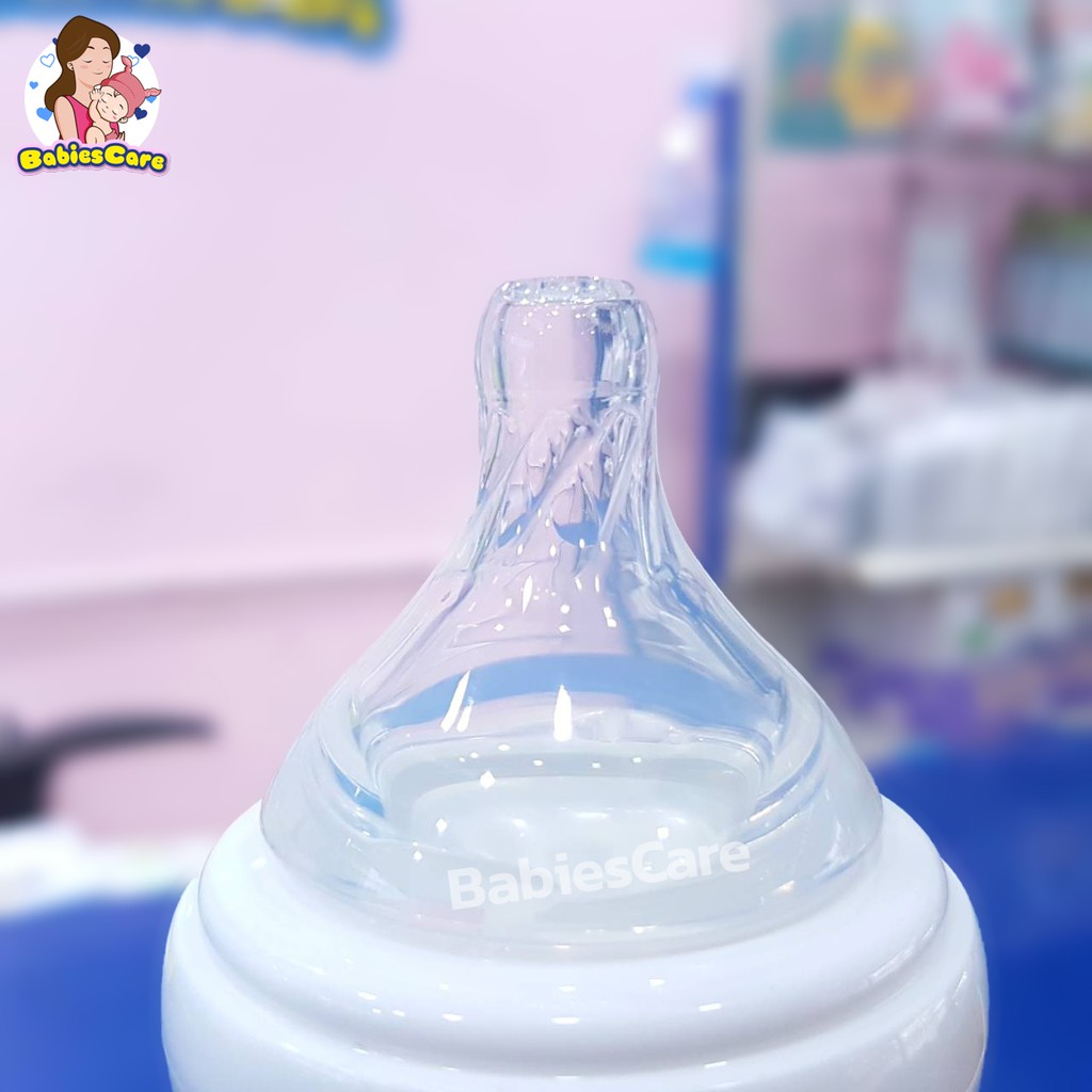 babiescare-natur-ขวดนมสีน้ำผึ้ง-สมาร์ทไบโอมิมิค-pes-8oz-จุกนมไซร์l-8รู