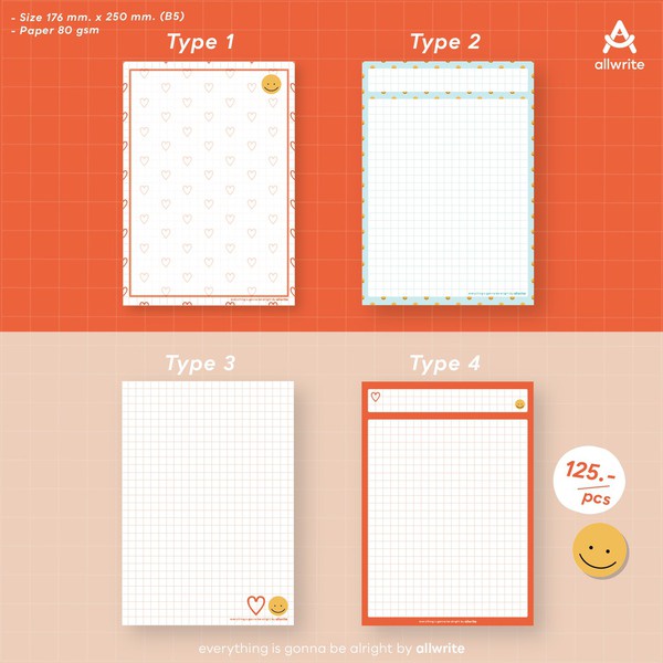 allwrite Paper note B5 สมุดโน๊ค กระดาษโน๊ต | Shopee Thailand