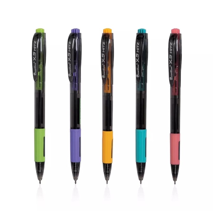 ปากกาควอนตั้ม-quantum-รุ่น-เจลลูลอยด์-x5-hitz-50-ด้าม-กระปุก-ปากกาด้ามสสีดำ
