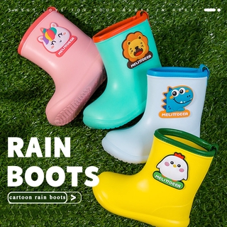 ภาพขนาดย่อสินค้าฤดูฝนเด็กใหม่ EVA การ์ตูนรองเท้ากันฝนเด็กกันลื่น