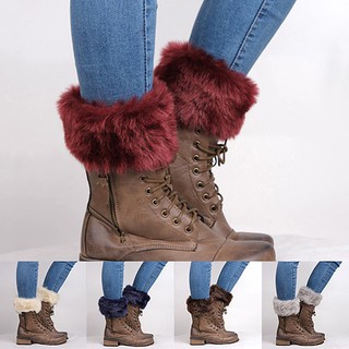 ภาพหน้าปกสินค้าฤดูใบไม้ร่วงของผู้หญิงฤดูหนาวแฟชั่นขนยาว Ribff Boot Bootffs Boot Toppers ขาอุ่น ที่เกี่ยวข้อง
