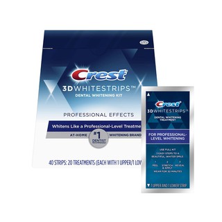 แผ่นฟอกสีฟัน Crest Professional Effects 1 กล่อง 20 ซอง (USA แท้ กล่องต้องแบบนี้)