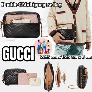 กุชชี่ GUCCI Double G กระเป๋าถือขนาดเล็กอเนกประสงค์/กระเป๋าสุภาพสตรี/สามในหนึ่งเดียว