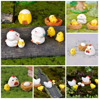 🐣🐥(พร้อมส่งในไทย)🐥🐣ตุ๊กตาแต่งสวน แต่งบ้าน ตุ๊กตาปักกระถาง ชุดแม่ไก่