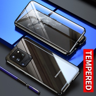 เคสกระจกนิรภัย แม่เหล็ก สองด้าน ด้านหน้า และหลัง สําหรับ Samsung Galaxy S20 S21 Plus S21 S20 Ultra A71 A51 S20 FE