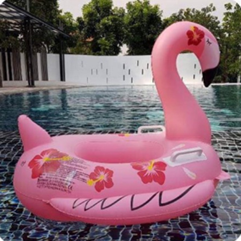 ภาพหน้าปกสินค้าห่วงยาง ขาสอด ฟลามิงโก้ ชมพู ชายหาด น้ำ ทะเล เด็ก ของเล่น ลอยน้ำ เป่าลม ลอยตัว เล่นน้ำ สระน้ำ Baby Pink Flamingo Sea