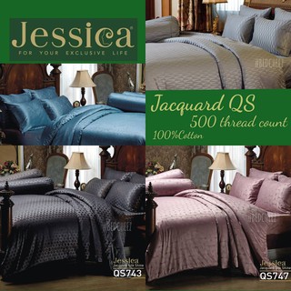 สินค้า [สั่งทำ7-14วัน] ผ้าปูที่นอน + ผ้านวม คอตต้อน 100% ทอ500เส้น Jacquard QS by Jessica ผ้าปูCotton