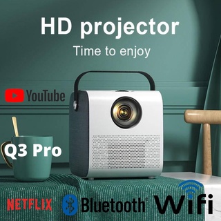 ภาพขนาดย่อของภาพหน้าปกสินค้าAndroid Full HD 4K Projector 720P Q3 Pro  โปรเจคเตอร์ 4200 Lumens Bluetooth เชื่อมต่อมือถือ หรือ คอมได้ โฮมเธียเตอร จากร้าน brand.official.shop บน Shopee