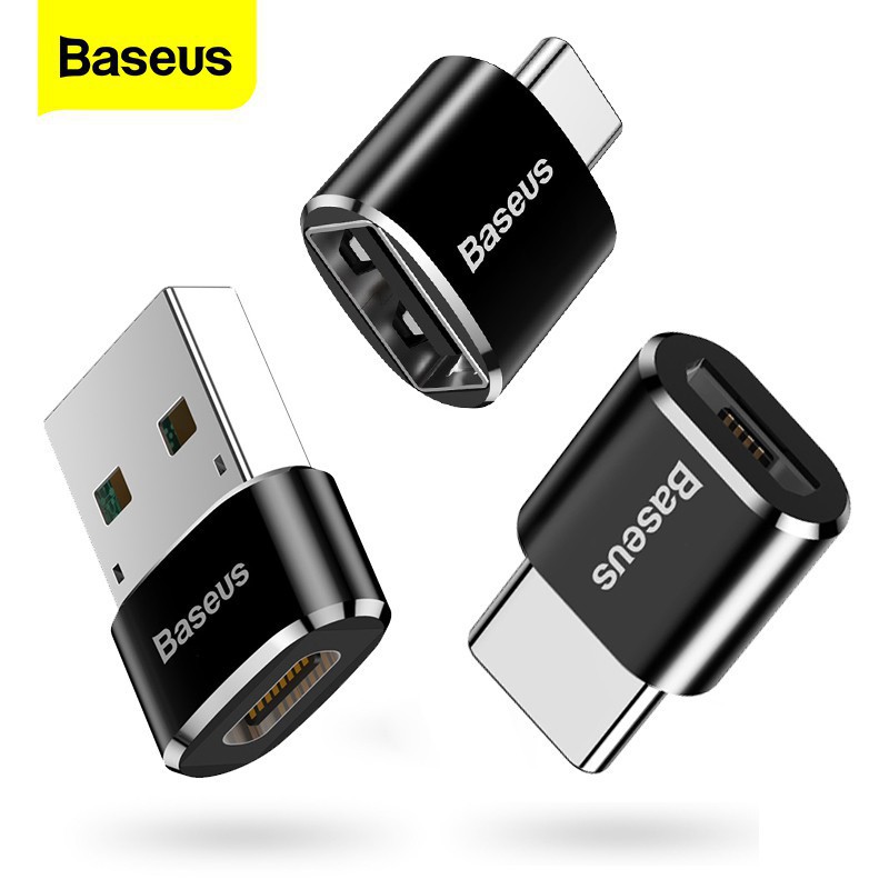 ภาพหน้าปกสินค้าBaseus อะแดปเตอร์แปลง USB เป็น Type-C OTG USB-C ตัวผู้ เป็น MicroUSB Type-C ตัวเมีย เหมาะสําหรับโทรศัพท์มือถือ คอมพิวเตอร์ และอุปกรณ์อื่น ๆ