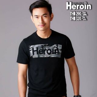 ราคาระเบิดเสื้อยืดคอกลม Heroin Brand รุ่น BOX1S-3XL