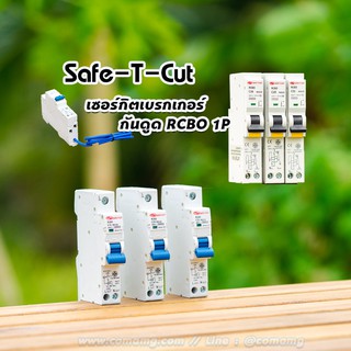 เบรกเกอร์กันดูด Safe T Cut เซอร์กิตเบรกเกอร์ RCBO กันดูด แบบ 1P ลูกย่อยกันดูด ของแท้ 100%