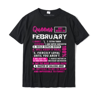 เสื้อยืดผ้าฝ้าย พิมพ์ลาย Queens Are Born In February 10 Facts แนวตลก เหมาะกับใส่ออกกําลังกาย วันเกิด สําหรับผู้ชาย และผู