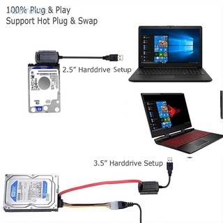 【3C】อะแดปเตอร์ฮาร์ดไดรฟ์ Sata/ide เป็น USB 2.0 IDE สําหรับ IDE 2.5 นิ้ว 3.5 นิ้ว และ Sata External HDD SSD