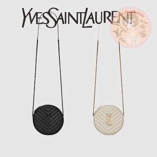 Shopee ราคาถูกสุดๆ 🔥 ของแท้ 100% 🎁 Yves Saint Laurent Brand New VINYLE V-quilted Smooth Leather Round Camera Bag