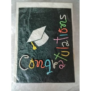 สินค้า การ์ดอวยพรรับปริญญา (ขนาด L) Congratulations ลายหมวกปริญญา Handmade Congratulations Mulberry Paper Card with Cap(Size L)