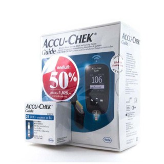 ภาพขนาดย่อสินค้าAccu-Chek Guide Value Pack รุ่นลด 50% เครื่องตรวจน้ำตาลในเลือด วัดเบาหวาน แถม Fastclix 6 ชิ้น แถบตรวจ 25 ชิ้น 18647