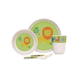 Penny ชุดจานอาหารไม้ไผ่ Bamboo Mealtime Set with Cutlery-Wild Thing