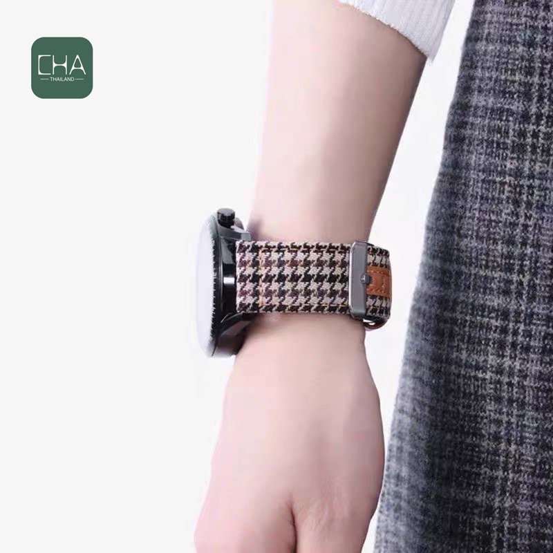 สายนาฬิกาผ้าหนัง-สาย-imilab-w12-22mm-ลายตาราง-ใช้ได้กับรุ่น-huawei-gt2-amazfit-garmin-xiaomi-สาย-ขนาด-22mm
