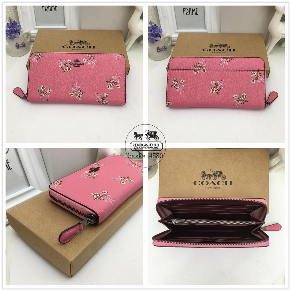 coach-f28444-accordion-zip-wallet-with-floral-bow-print-women-long-purse-pouch-dompet-panjang-wanita-กระเป๋าสตางค์