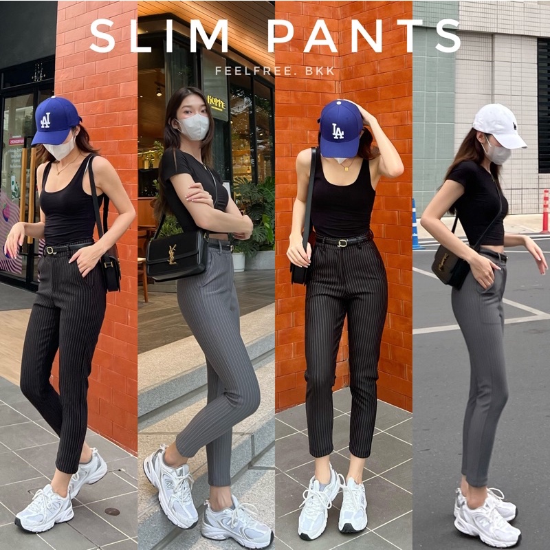 slim-pants-590-พร้อมส่งกางเกงเอวสูง-ทรงslim-ใส่แล้วกระชับหุ่น-ทำให้ผอมเพรียวสวยมาก