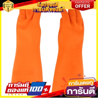 ถุงมือยางอุตสาหกรรม STRONGMAN 16 นิ้ว L สีส้ม อุปกรณ์นิรภัยสาธารณะ INDUSTRIAL RUBBER GLOVES STRONGMAN GENERAL L ORANGE