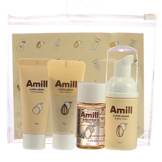 Amill Super Grain Travel KIT เซททำความสะอาดผิวหน้าสูตรธัญพืช ขนาดพกพา