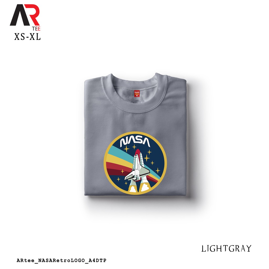 เสื้อยืดสีขาว-ar-tees-nasa-โลโก้ย้อนยุคเสื้อที่กําหนดเอง-unisex-tshirt-สําหรับผู้หญิงและผู้ชาย