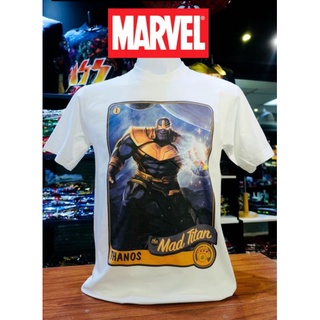 เสื้อยืดMarvel_ลิขสิทธิ์แท้ลายThanos.สีขาว(mvx-139)