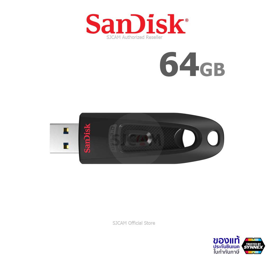 ภาพหน้าปกสินค้าSanDisk FLASH DRIVE Ultra USB 3.0 64GB ความเร็วอ่าน 130MB/s (SDCZ48_064G_U46) เมมโมรี่ การ์ด แซนดิส แฟลซไดร์ฟ โดยSynnex