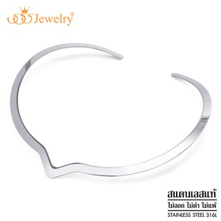 555jewelry สร้อยคอสแตนเลส ดีไซน์สวยเก๋ แบบ Collar Necklace รุ่น MNC-N338 - สร้อยคอผู้หญิง สร้อยคอแฟชั่น (CH34)