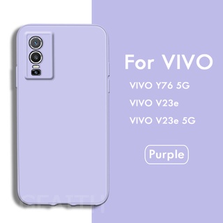 NEW เคส VIVO V23e Y76 2021 เคสโทรศัพท์ VIVO Y76 5G Soft Liquid Silicone TPU Skin Feeling Lens Protection Cover VIVOY76 VIVOV23E