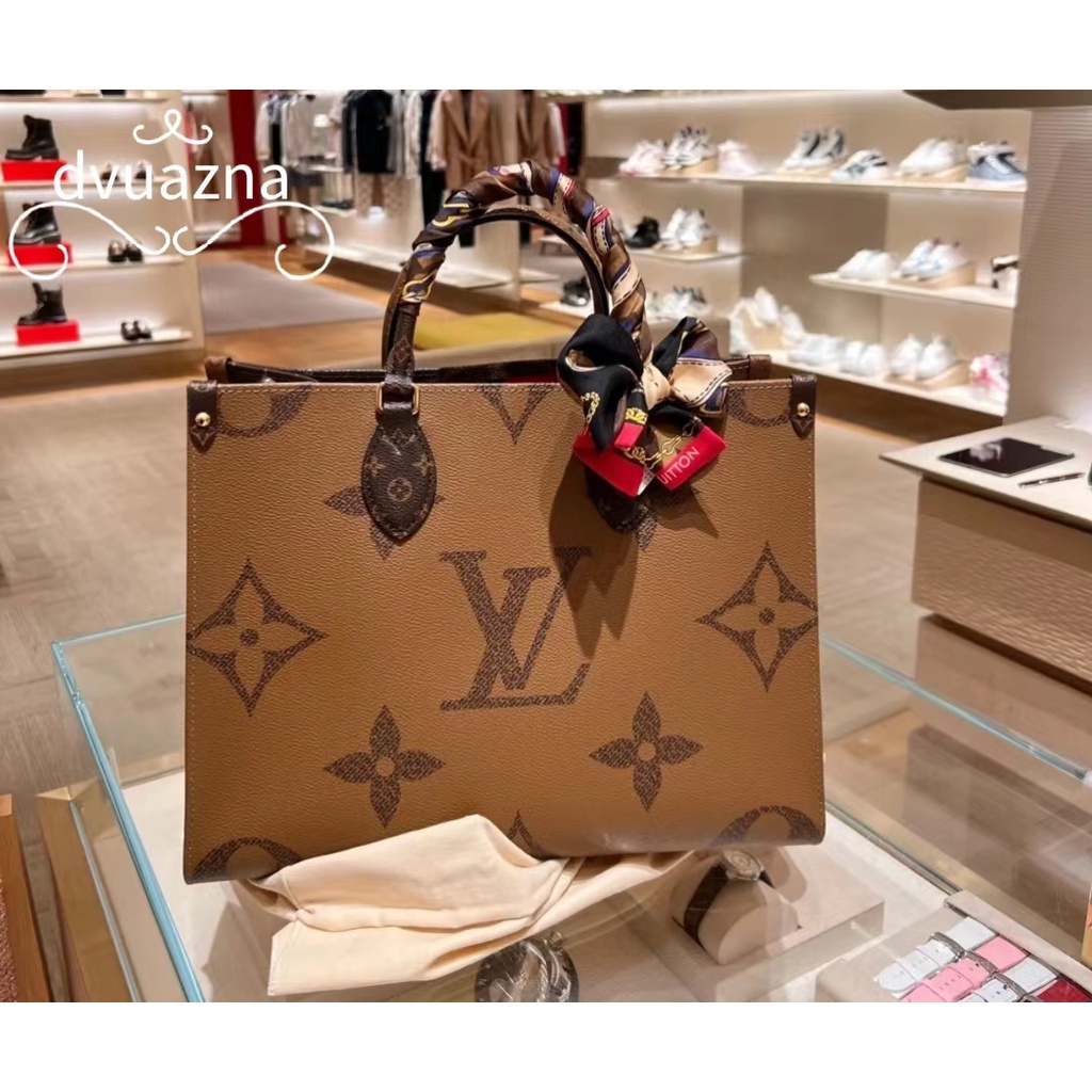 louis-vuitton-lv-onthego-mm-tote-bag-hand-shoulder-bag-ของแท้