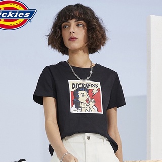 เสื้อยืด ผ้าฝ้าย พิมพ์ลายโลโก้การ์ตูน Dickies สวมใส่สบาย เหมาะกับฤดูใบไม้ผลิ และฤดูร้อน สําหรับผู้หญิงยืด.สบาย.รัก