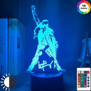 3d โคมไฟ Queen Freddie Mercury รูป Led Night Light Touch Sensor เด็ก Nightlight สำหรับห้องทำงานโคมไฟตกแต่ง 3d ของขวัญ