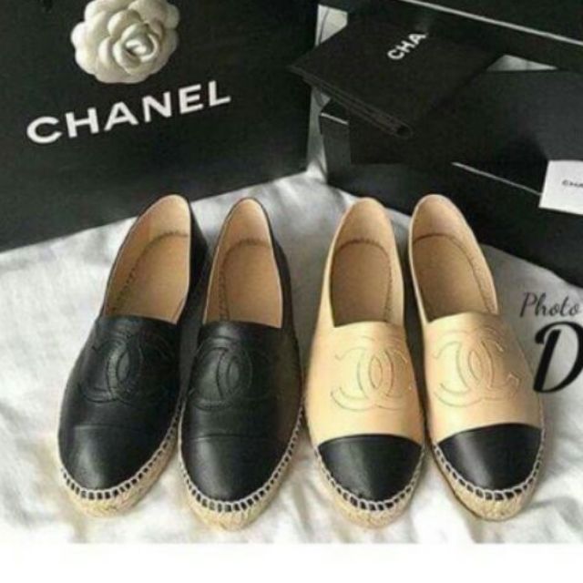 งานเกรดเทียบแท้-chanel-espadrilles-flats-shoe-top-mirror