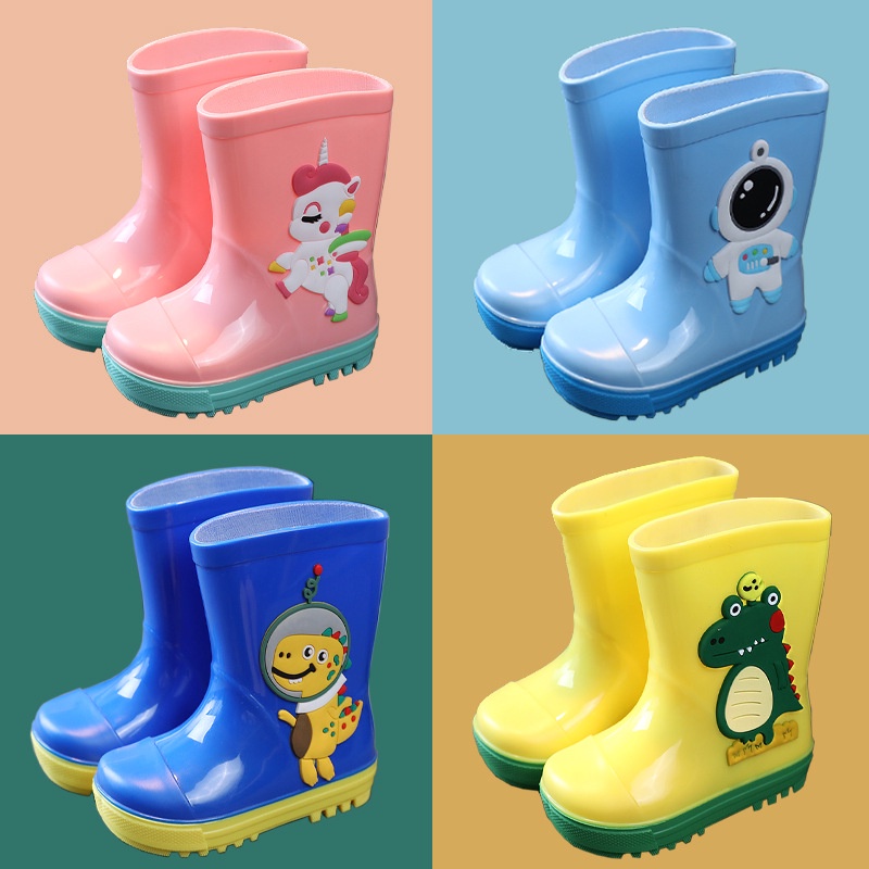 ภาพหน้าปกสินค้า- รองเท้าบูทกันฝน ลายการ์ตูน รองเท้าสำหรับเด็ก รองเท้าบูทกันฝนเด็กโต