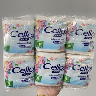 (แพ็ค 12 ม้วน) Cellox Purify Super Extra Regular Roll เซลล็อกซ์ พิวริฟาย เรคกูล่าร์ โรล กระดาษชำระแบบม้วนเดี่ยว