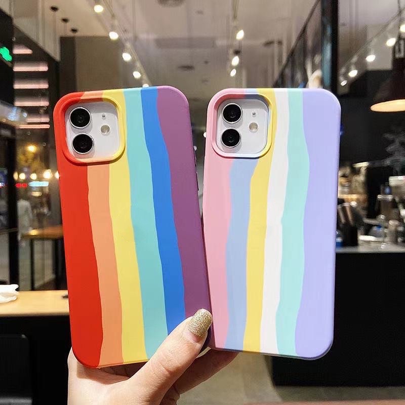 เคสสายรุ้ง-case-vivo-y55-y55s-เคสนิ่มซิลิคอน-งานกำมะหยี่สายรุ้ง-เคสโทรศัพท์-vivo-y55