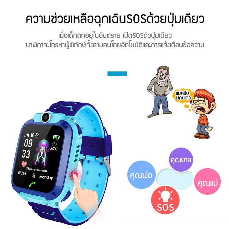 ภาพสินค้าพร้อมส่ง นาฬิกาเด็ก Q12 Kids Smart Watch นาฬิกาเด็กคล้ายไอโม่ นาฬิกาไอโม จอสัมผัส นาฬิกากันเด็กหายGPS จากร้าน original.gadget บน Shopee ภาพที่ 7