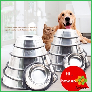 Arleen ชามอาหารสแตนเลส ชามอาหารสัตว์เลี้ยง ชามหมา ชามแมว Stainless steel pet bowl