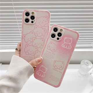 เคสโทรศัพท์มือถือแบบนิ่ม TPU ลายหมีสีชมพู สําหรับ realme C25Y C21Y C1 C2 5 6 PRO Q Narzo 20PRO 7 PRO 7i C17 C11 2021 C20 C21 realme XT X2 5i 5s 6i 6s Narzo 30A C25 C15 C12 C25 C25S 8 PRO