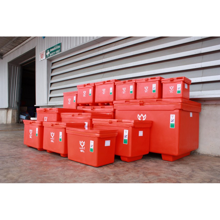 ทนสุดๆ-ถังแช่น้ำแข็ง-ตราดอกบัว-25-300-ลิตร-สีแดง