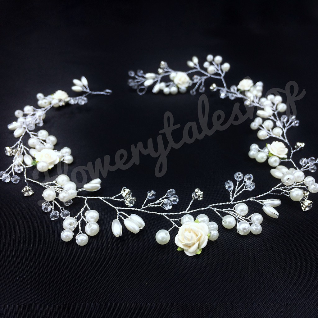 flowerytaleshop-เส้นมุก-คริสตัล-ดอกไม้-ประดับผมเจ้าสาว-สีเงิน-007