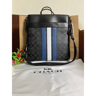 COACH กระเป๋า COACH F26068 CHARLES CROSSBODY IN SIGNATURE CANVAS WITH VARSITY STRIPED