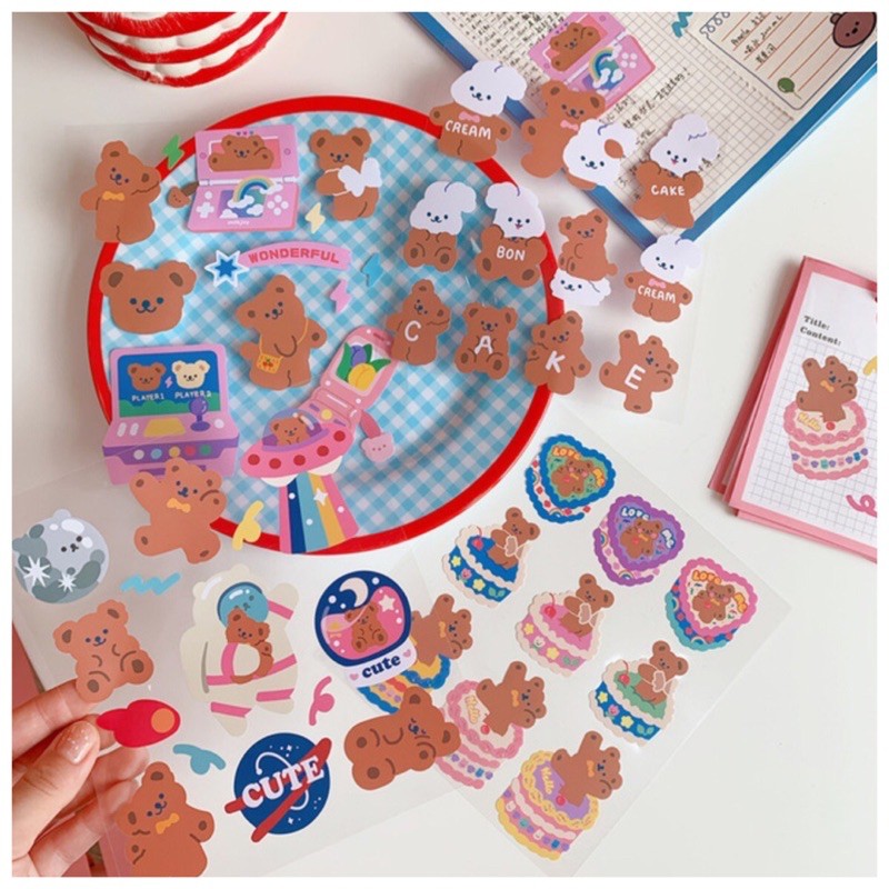 สติกเกอร์-diy-cake-bear-สติกเกอร์ตกแต่ง-สติกเกอร์ติดโน้ตบุ๊ค-สติกเกอร์ติดมือถือ