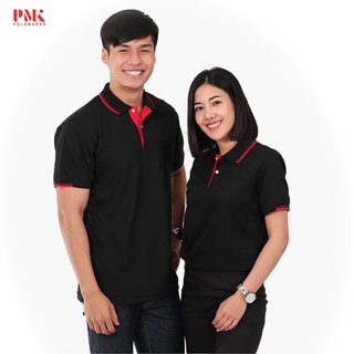 ภาพหน้าปกสินค้าเสื้อโปโล สีดำ-ขลิบแดง PK058 - PMK  Polomaker ซึ่งคุณอาจชอบสินค้านี้