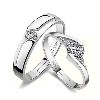 สินค้า แหวนเงิน 92.5% สำหรับผู้หญิง/คู่ ปรับความนุ่มแหวนได้เครื่องประดับแฟชั่น